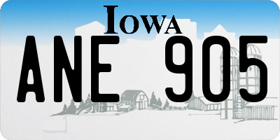 IA license plate ANE905