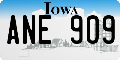 IA license plate ANE909