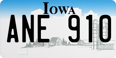 IA license plate ANE910
