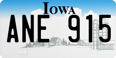 IA license plate ANE915