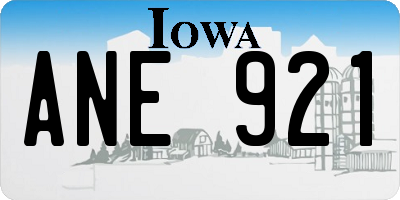 IA license plate ANE921
