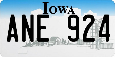 IA license plate ANE924