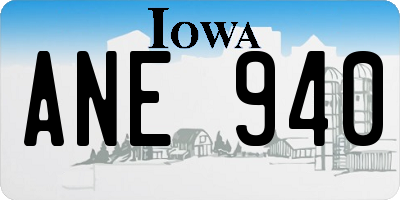 IA license plate ANE940