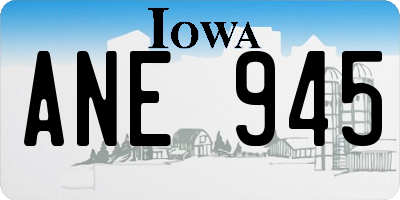 IA license plate ANE945