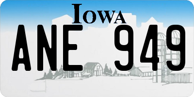 IA license plate ANE949