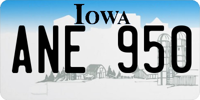 IA license plate ANE950