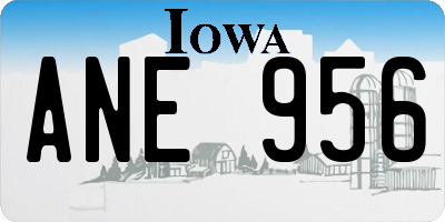 IA license plate ANE956