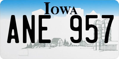 IA license plate ANE957