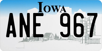 IA license plate ANE967