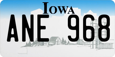 IA license plate ANE968