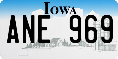 IA license plate ANE969