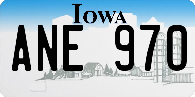 IA license plate ANE970