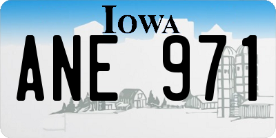 IA license plate ANE971
