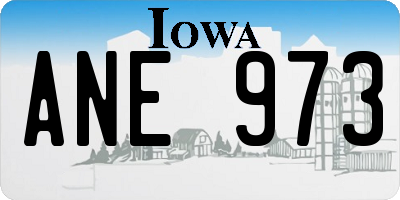 IA license plate ANE973