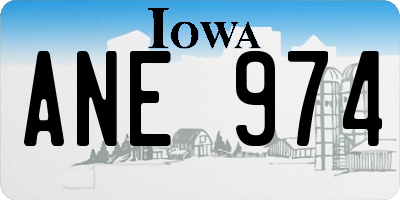 IA license plate ANE974