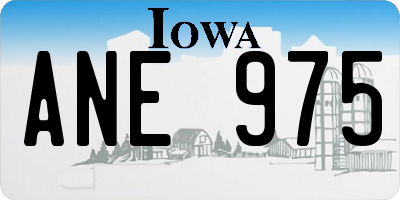 IA license plate ANE975