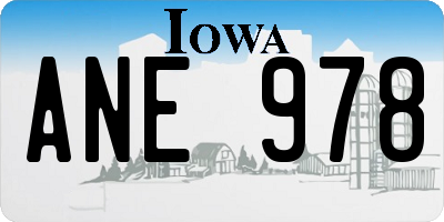 IA license plate ANE978