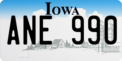 IA license plate ANE990