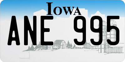 IA license plate ANE995
