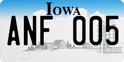 IA license plate ANF005