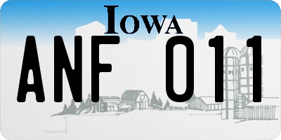 IA license plate ANF011