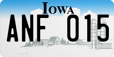 IA license plate ANF015