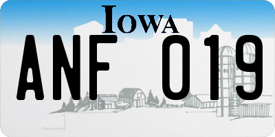 IA license plate ANF019