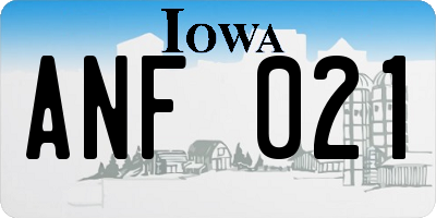 IA license plate ANF021