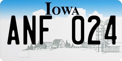 IA license plate ANF024