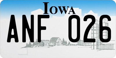 IA license plate ANF026