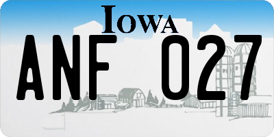 IA license plate ANF027