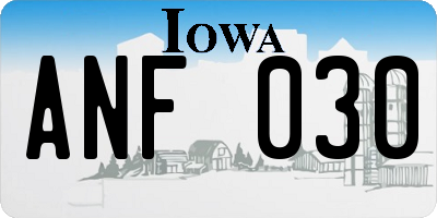 IA license plate ANF030
