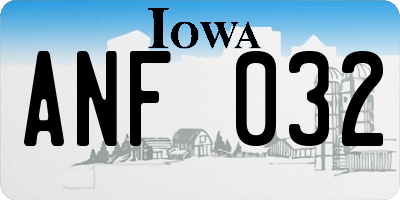 IA license plate ANF032