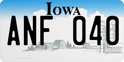 IA license plate ANF040