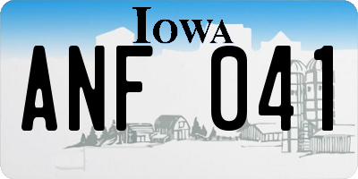 IA license plate ANF041