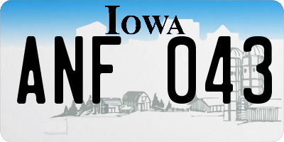 IA license plate ANF043