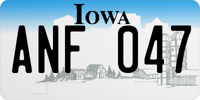 IA license plate ANF047