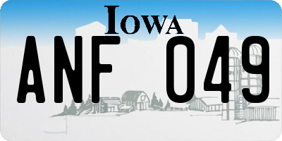 IA license plate ANF049
