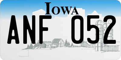 IA license plate ANF052