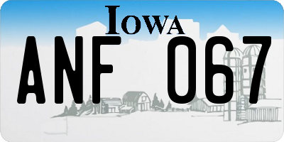 IA license plate ANF067