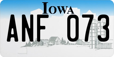 IA license plate ANF073