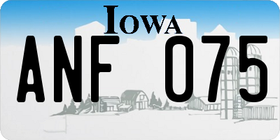 IA license plate ANF075