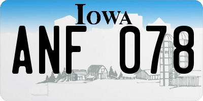 IA license plate ANF078