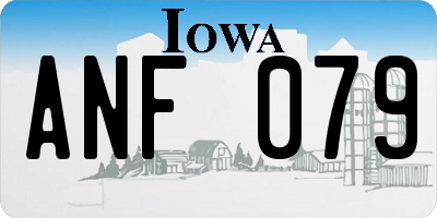 IA license plate ANF079