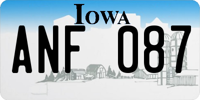 IA license plate ANF087