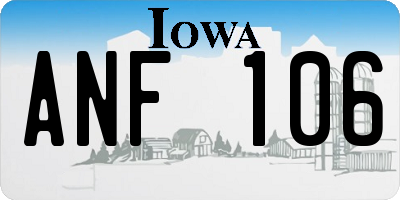 IA license plate ANF106