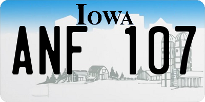IA license plate ANF107