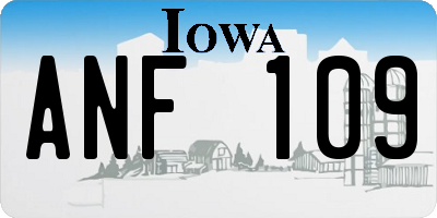 IA license plate ANF109