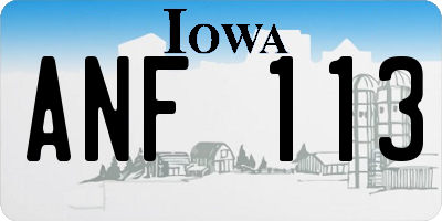IA license plate ANF113