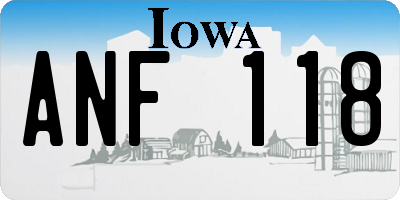 IA license plate ANF118